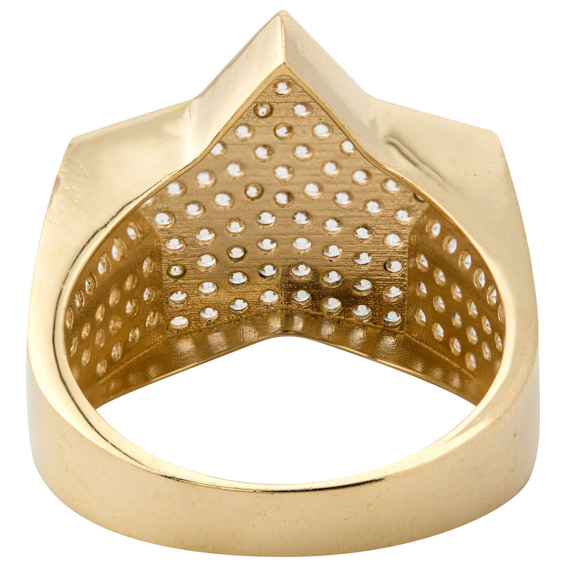 10K Gold Cz Star Ring For Men | 7 Grams