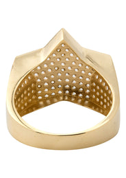 10K Gold Cz Star Ring For Men | 7 Grams