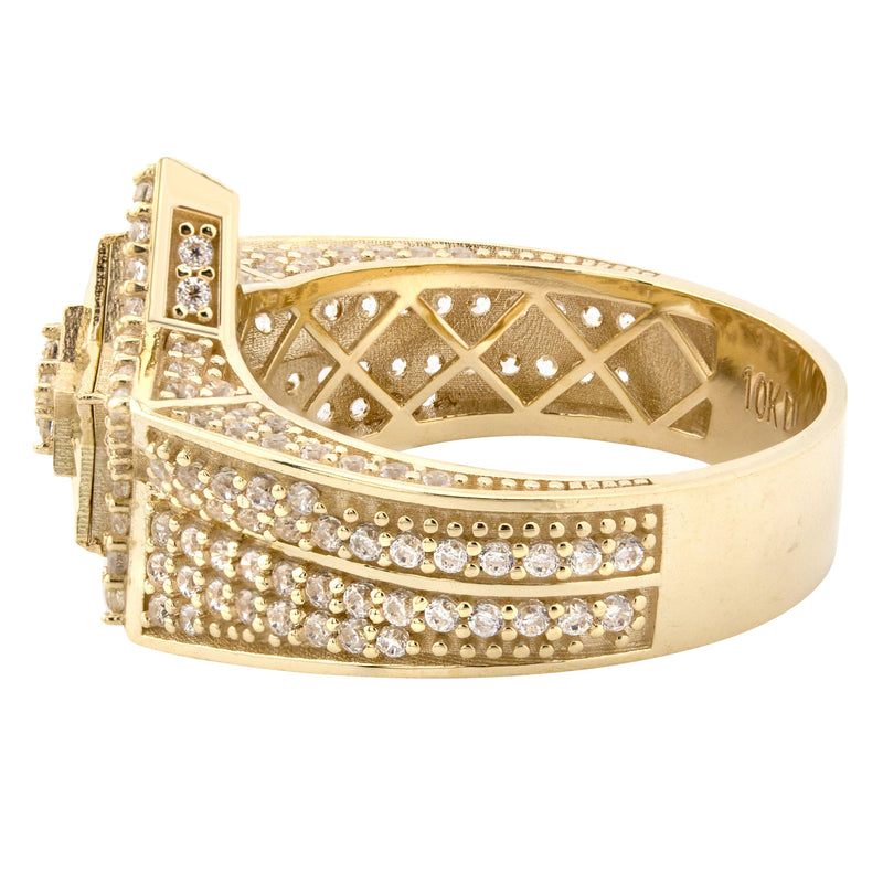 10K Gold Cz Star Ring For Men | 7 Grams