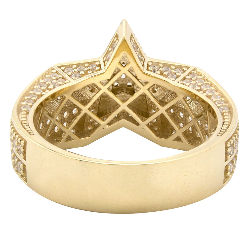 10K Gold Cz Star Ring For Men | 7 Grams