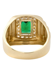 10K Gold Cz Emerald Ring For Men | 4 Grams