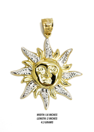 10K Gold Sun Pendant | 4.3 Grams