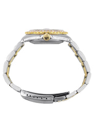 Diamond Gold Rolex Watch For Men 16233 | 36Mm | Custom Pink Arabic Full Diamond Dial | Oyster Band