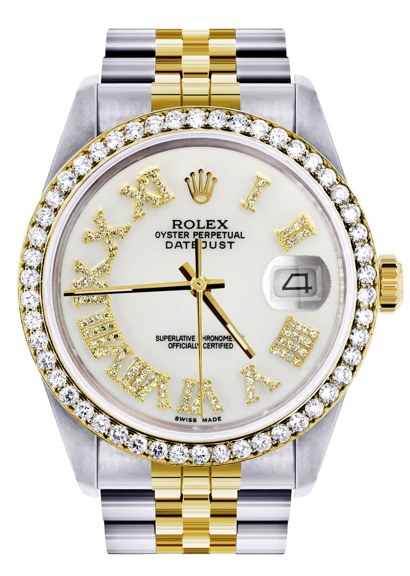 Womens Rolex Datejust Watch 16233 | 36Mm | White Roman Dial | Jubilee Band