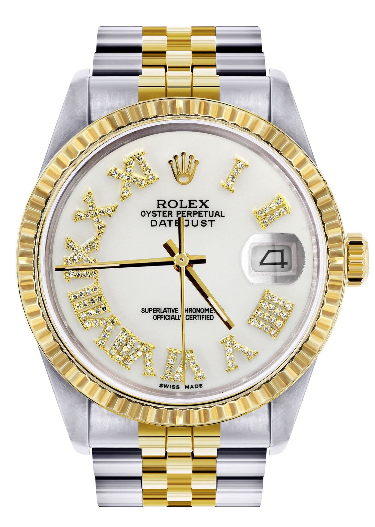 Mens Rolex Datejust Watch 16233 Two Tone | 36Mm | White Roman Dial | Jubilee Band