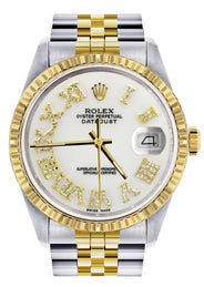 Mens Rolex Datejust Watch 16233 Two Tone | 36Mm | White Roman Dial | Jubilee Band