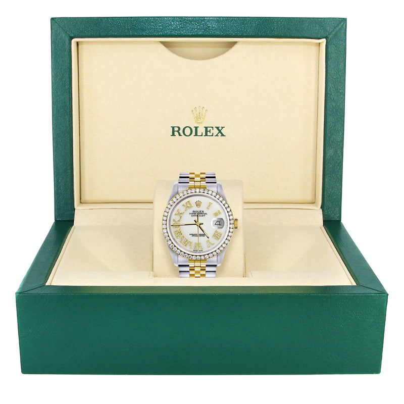 Womens Rolex Datejust Watch 16233 | 36Mm | White Roman Dial | Jubilee Band