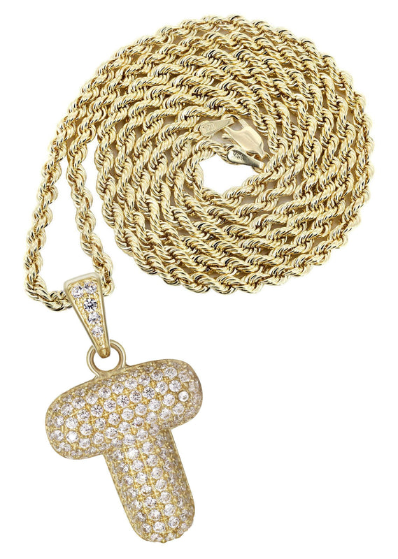 10K Yellow Gold Bubble Letter 