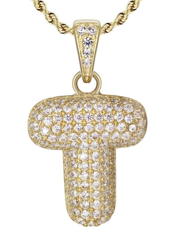 10K Yellow Gold Bubble Letter 
