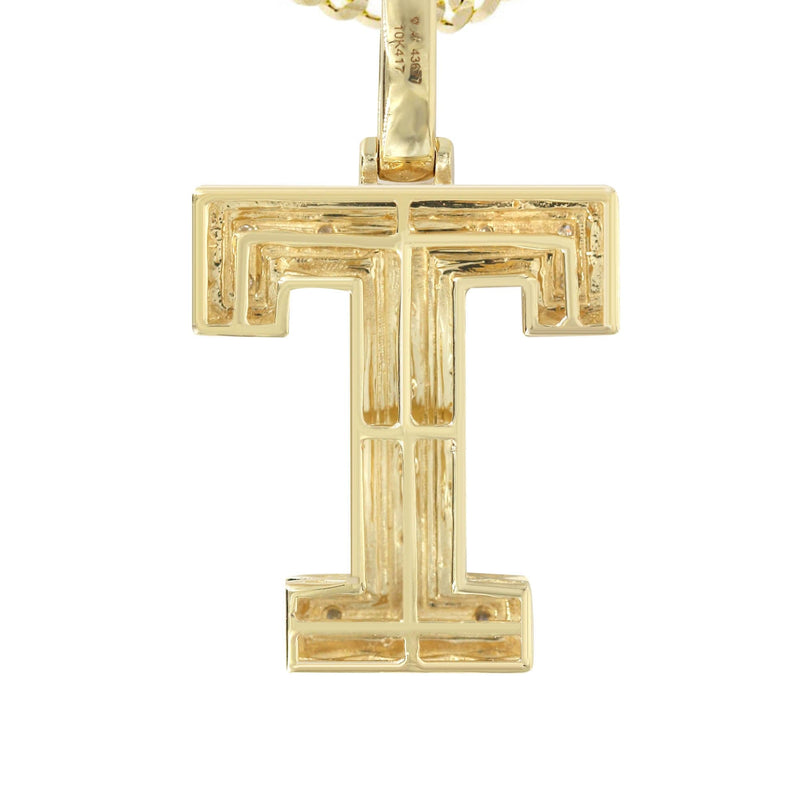 Diamond 10K Yellow Gold Letter "T" Necklace | Appx. 13.5 Grams