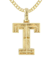 Diamond 10K Yellow Gold Letter "T" Necklace | Appx. 13.5 Grams