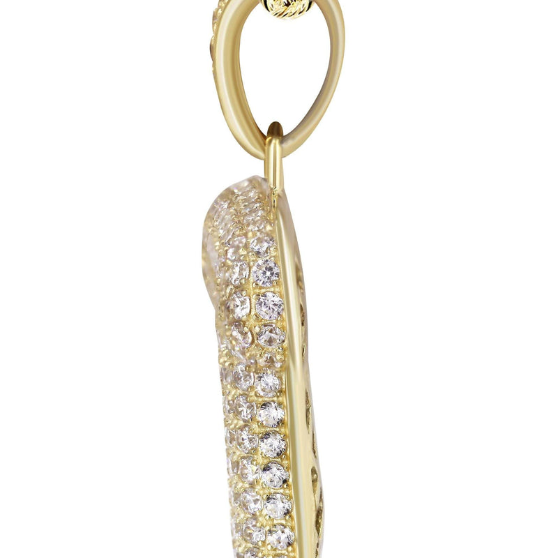 10K Yellow Gold Bubble Letter "T" CZ Necklace | Appx. 13 Grams
