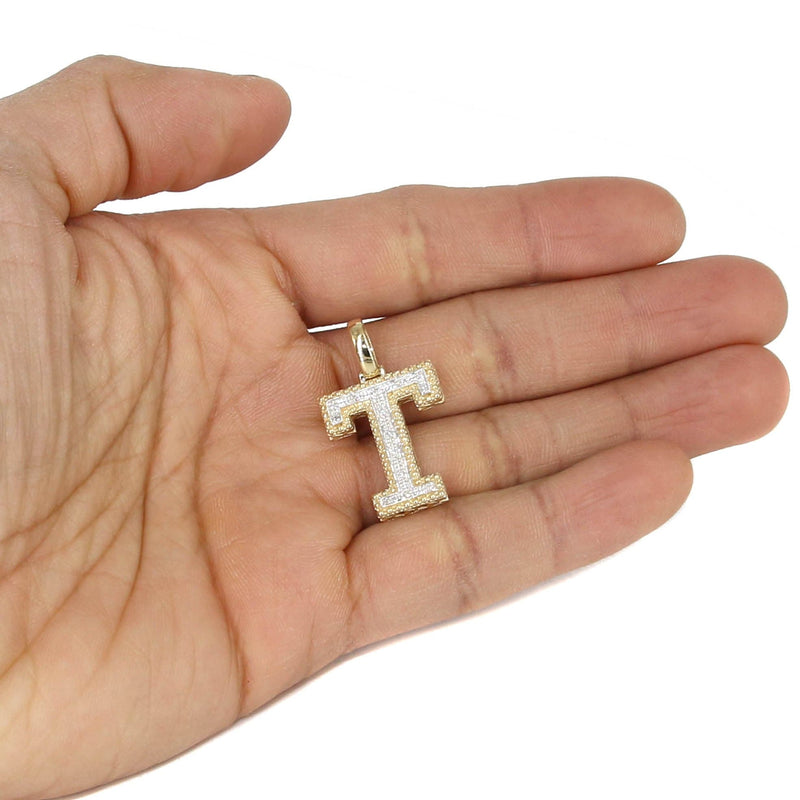 Diamond 10K Yellow Gold Letter "T" Necklace | Appx. 13.5 Grams