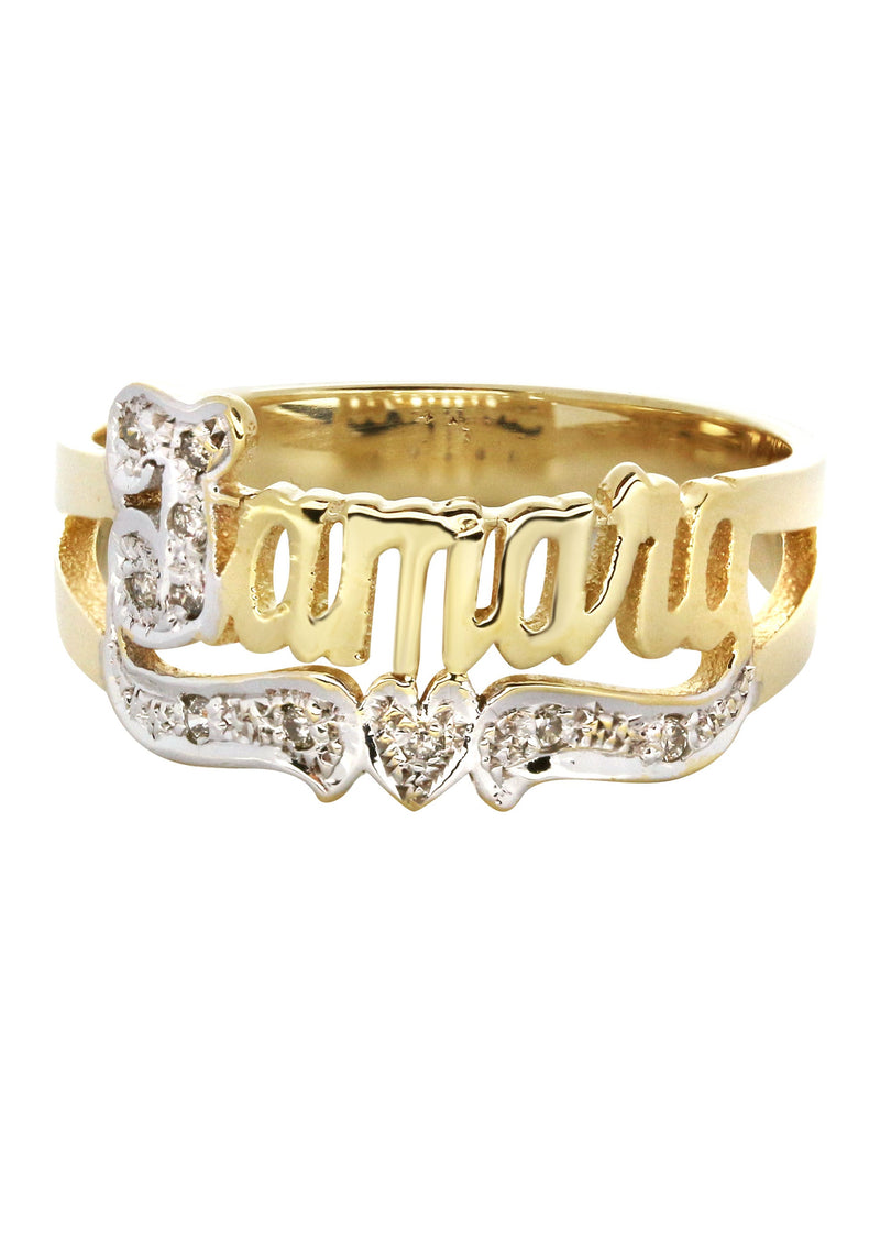 14K Diamond Gold Name Ring | Appx. 3 Grams