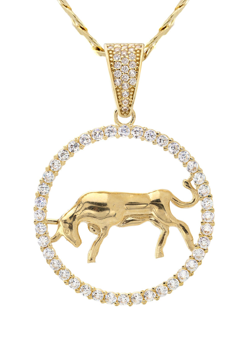 10K Yellow Gold Zodiac Taurus Necklace | Appx. 16.8 Grams