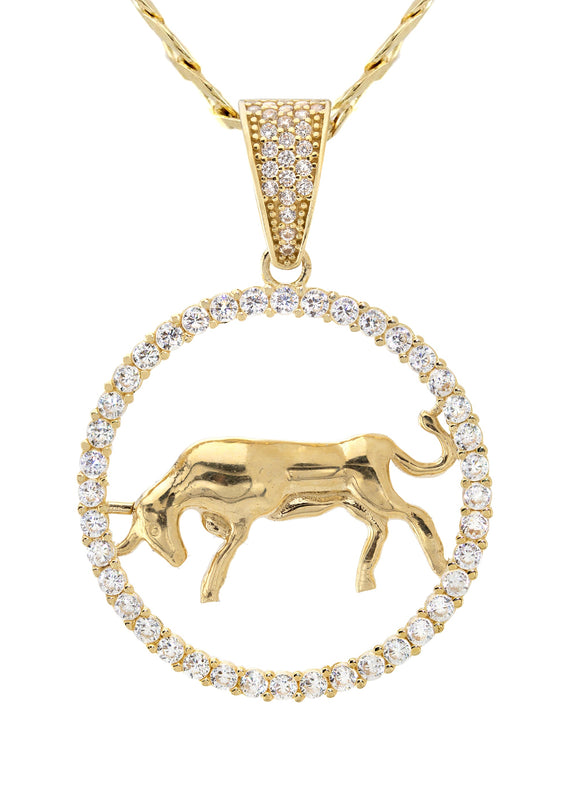 10K Yellow Gold Zodiac Taurus Necklace | Appx. 16.8 Grams