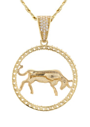 10K Yellow Gold Zodiac Taurus Necklace | Appx. 16.8 Grams