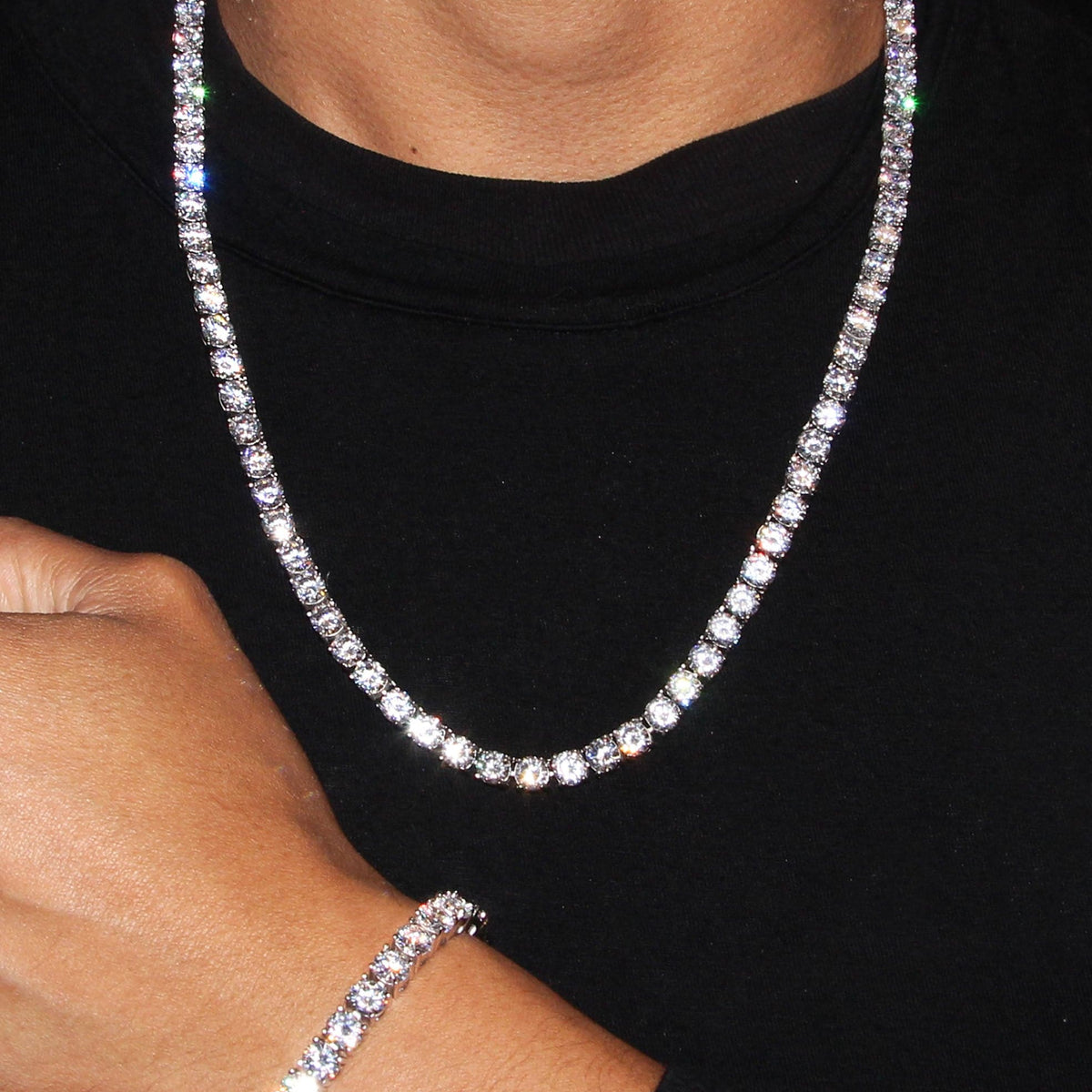 Diamond Tennis Chain & Bracelet Bundle ( 6 MM )