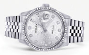 Womens Rolex Datejust Watch 16200  | 36Mm | White Texture Dial | Fluted Bezel | Jubilee Band