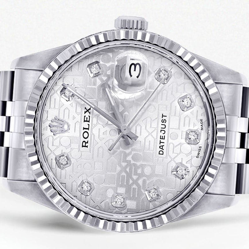 Mens Rolex Datejust Watch 16200 | Fluted Bezel | 36Mm | White Texture Dial | Jubilee Band