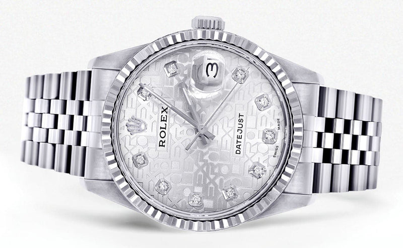 Mens Rolex Datejust Watch 16200 | Fluted Bezel | 36Mm | White Texture Dial | Jubilee Band