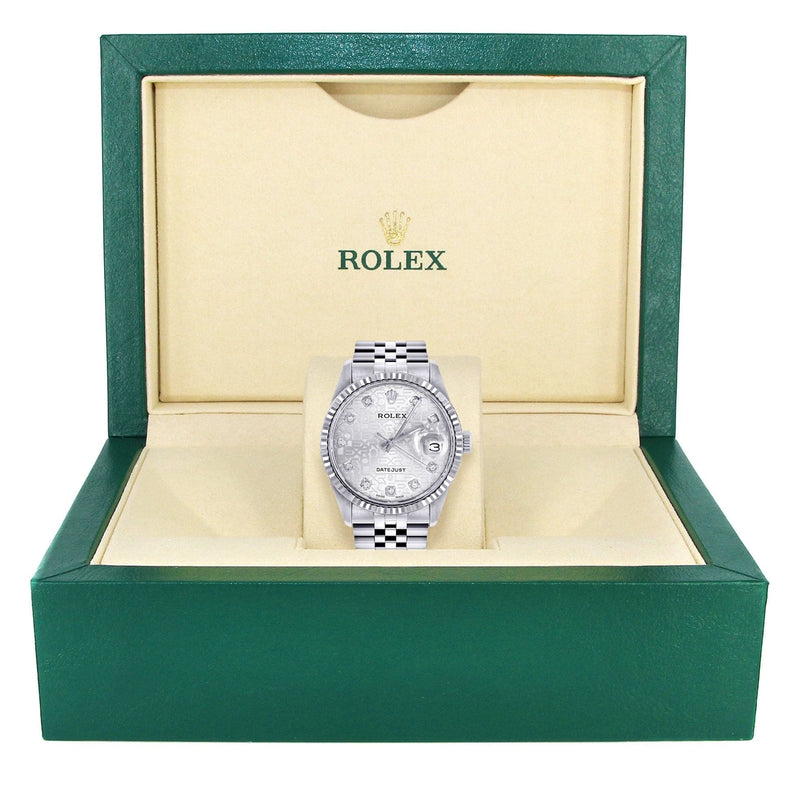 Mens Rolex Datejust Watch 16200 | Fluted Bezel | 36Mm | White Texture Dial | Jubilee Band