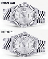 Womens Rolex Datejust Watch 16200 | 36Mm | Diamond Rolex Textured Roman Numeral Dial | Jubilee Band
