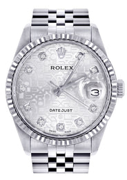Mens Rolex Datejust Watch 16200 | Fluted Bezel | 36Mm | White Texture Dial | Jubilee Band