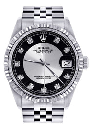 Womens Rolex Datejust Watch 16200  | 36Mm | Tuxedo Dial | Fluted Bezel | Jubilee Band