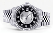 Mens Rolex Datejust Watch 16200 | Fluted Bezel | 36Mm | Tuxedo Dial | Jubilee Band