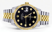 Mens Rolex Datejust Watch 16233 Two Tone | Fluted Bezel | 36Mm | Black Dial | Jubilee Band