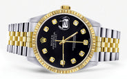 Womens Rolex Datejust Watch 16233 Two Tone | 36Mm | Black Dial | Fluted Bezel | Jubilee Band
