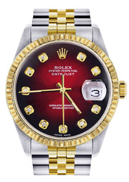 Mens Rolex Datejust Watch 16233 Two Tone | 36Mm | Red Black Dial | Jubilee Band