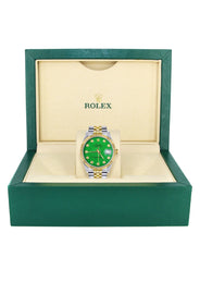 Womens Rolex Datejust Watch 16233 Two Tone | 36Mm | Green Dial | Fluted Bezel | Jubilee Band