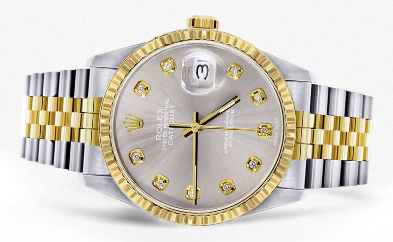 Mens Rolex Datejust Watch 16233 Two Tone | 36Mm | Grey Dial | Jubilee Band