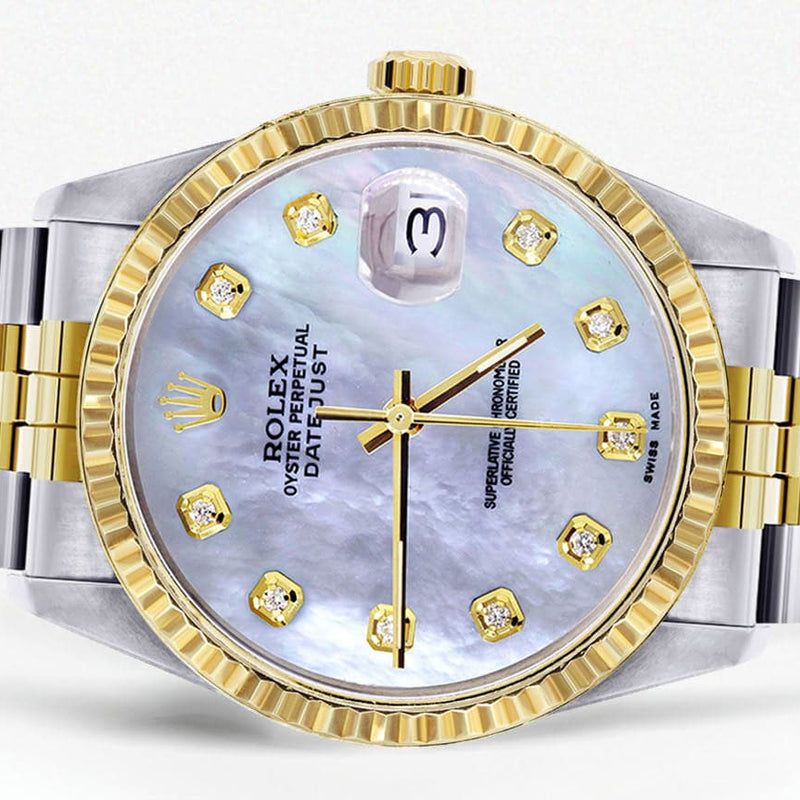 Mens Rolex Datejust Watch 16233 Two Tone | 36Mm | Mother of Pearl Dial | Jubilee Band
