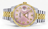 Mens Rolex Datejust Watch 16233 Two Tone | 36Mm | Pink Dial | Jubilee Band