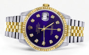 Mens Rolex Datejust Watch 16233 Two Tone | 36Mm | Violet Dial | Jubilee Band