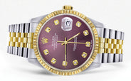 Mens Rolex Datejust Watch 16233 Two Tone | 36Mm | Purple Dial | Jubilee Band