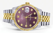 Womens Rolex Datejust Watch 16233 Two Tone | 36Mm | Purple Dial | Fluted Bezel | Jubilee Band