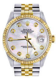 Womens Rolex Datejust Watch 16233 Two Tone | 36Mm | Mother of Pearl Dial | Fluted Bezel | Jubilee Band