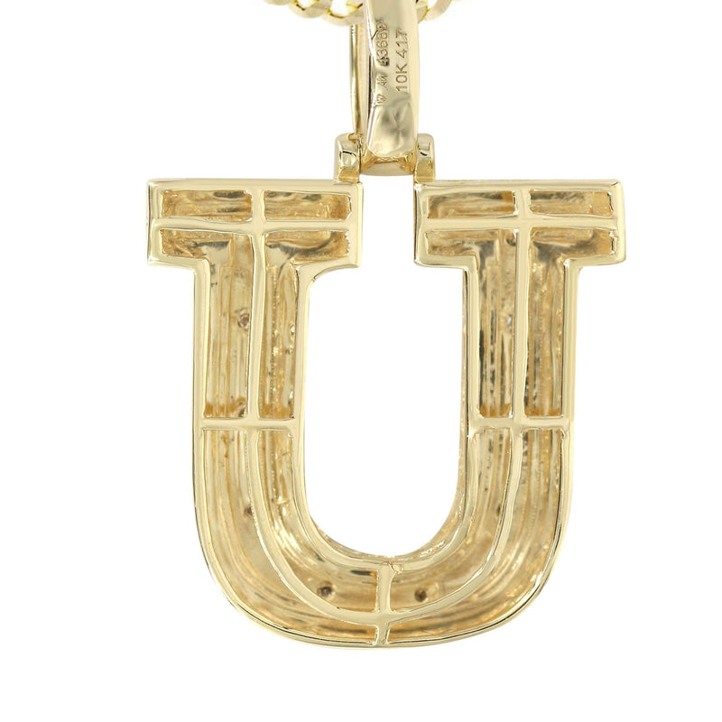 Diamond 10K Yellow Gold Letter "U" Necklace | Appx. 14.3 Grams