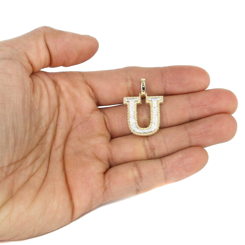 Diamond 10K Yellow Gold Letter "U" Necklace | Appx. 14.3 Grams