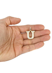 Diamond 10K Yellow Gold Letter "U" Necklace | Appx. 14.3 Grams