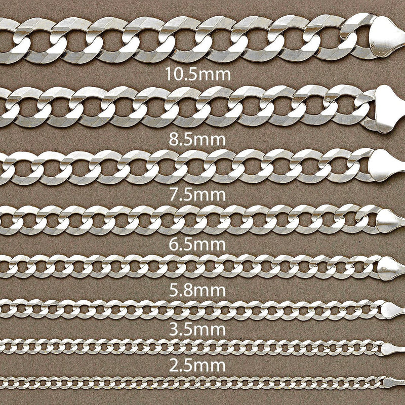 Womens White Gold Chain - Solid Cuban Link 10K/14K Gold