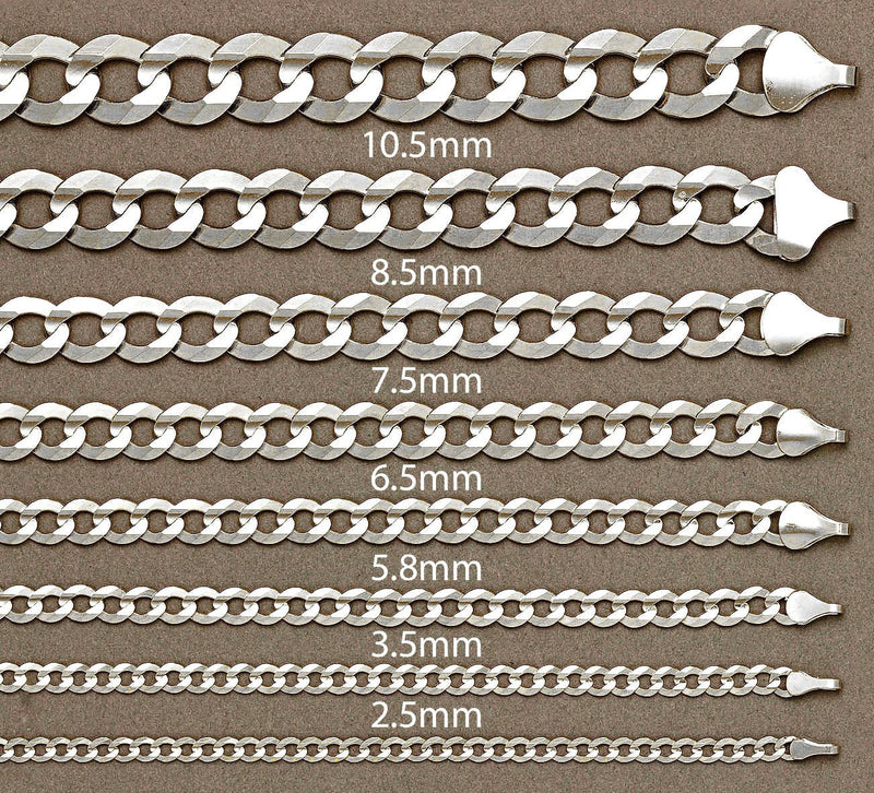 Womens White Gold Chain - Solid Cuban Link 10K/14K Gold