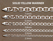 Mens Solid Mariner Chain 10K White Gold