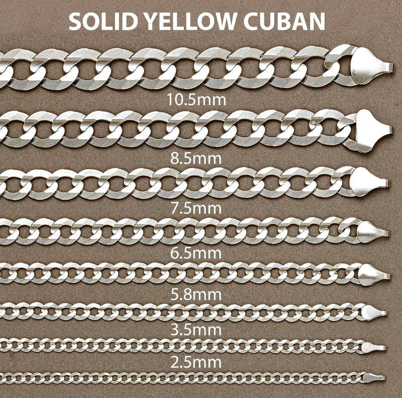 Womens White Gold Chain - Solid Cuban Link 10K Gold
