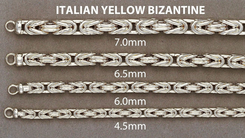 White Gold Chain - Womens Italian Byzantine Chain 10K/14K Gold