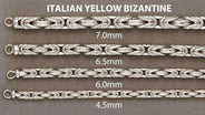 White Gold Chain - Womens Italian Byzantine Chain 10K/14K Gold